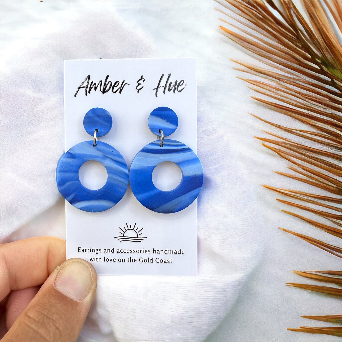 Blue Ocean Hoop Dangle Earring