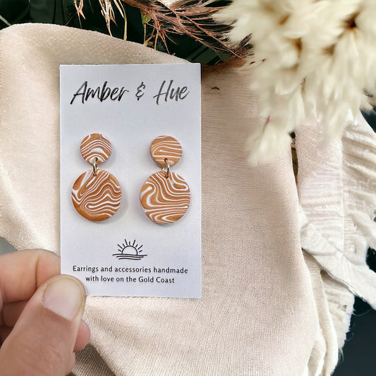 Golden Sands Small Round Dangle Earrings