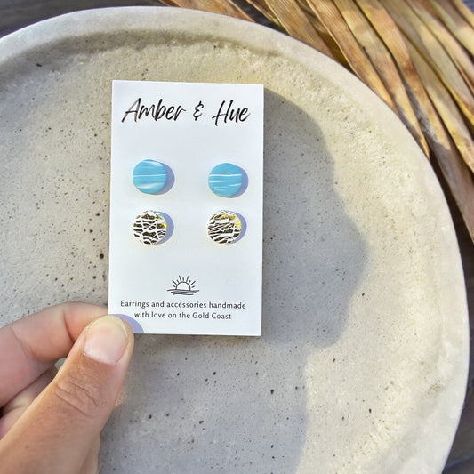 Stud Pack: Aqua Marbled and Gold