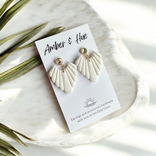 Divine White Rhinestone Dangle Earrings