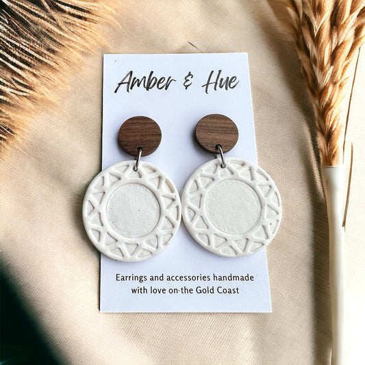 Sun Disk Dangle Earrings