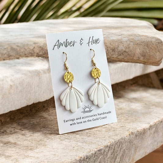 Shell White Hook Earrings