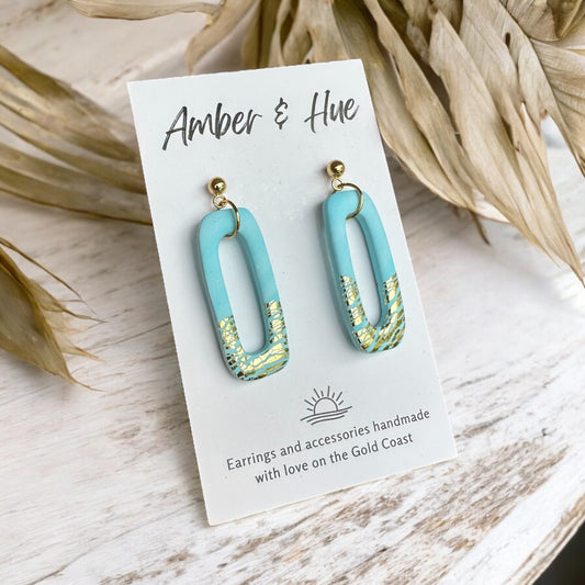 Aqua and Gold Rectangular