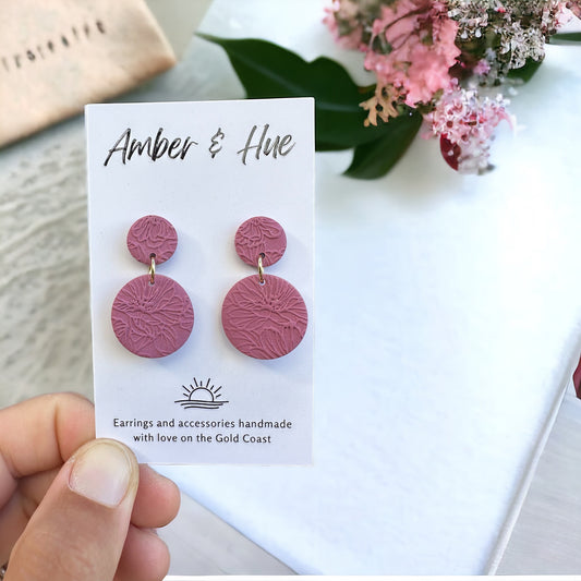 Floral Print Small Round Dangles