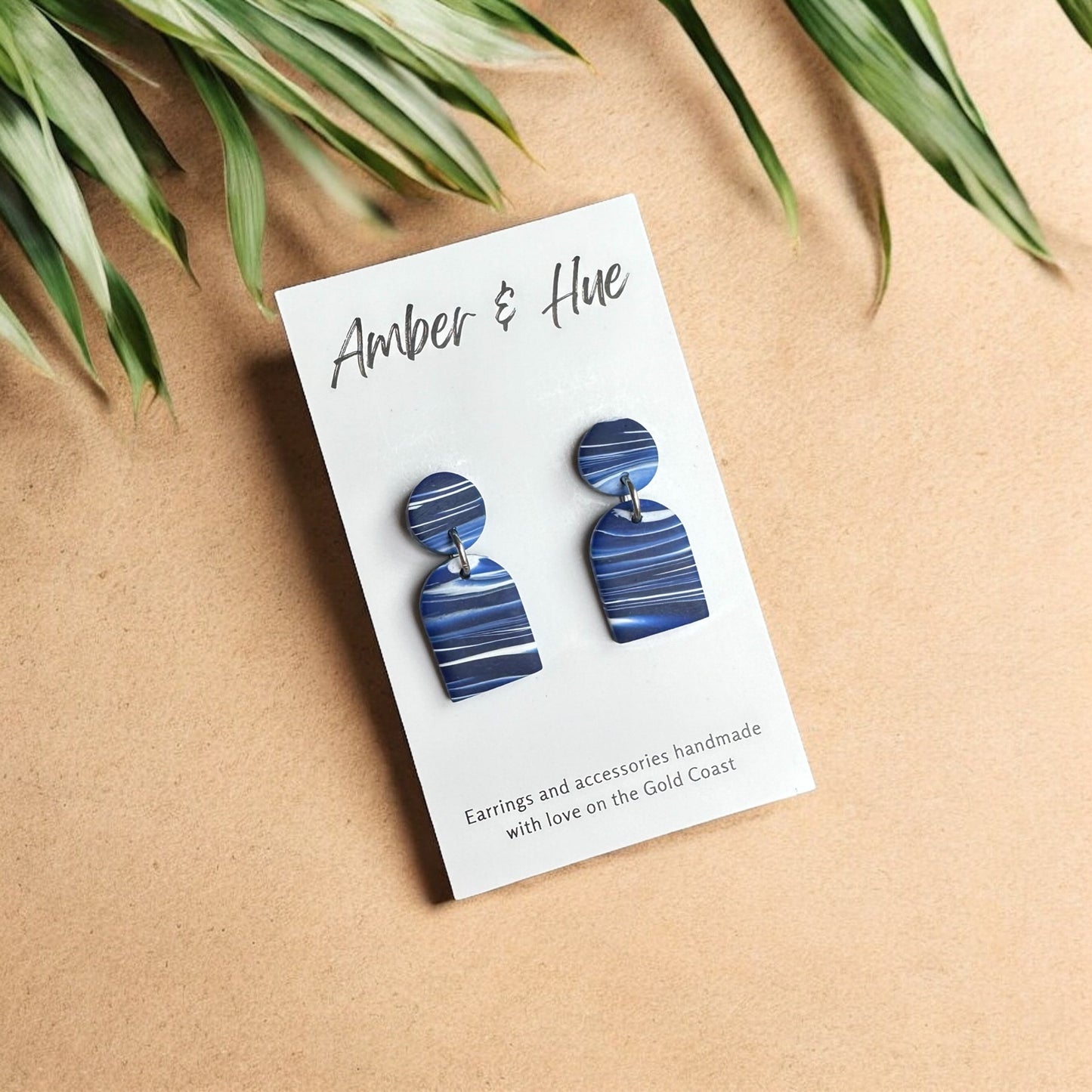 Blue and White Small Arch Dangles