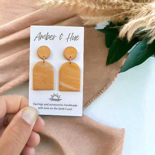 Arch Golden Dangle Earrings
