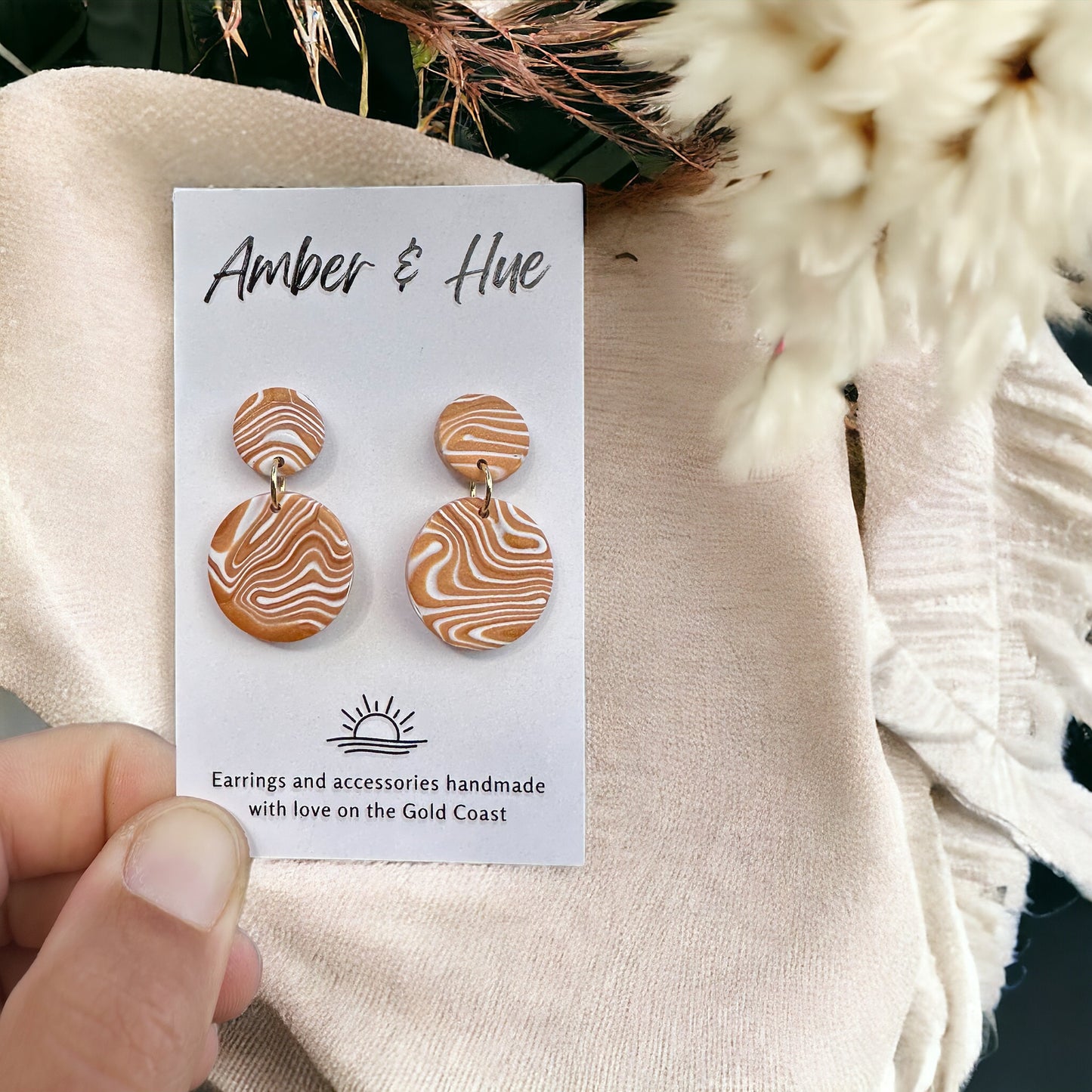 Golden Sands Small Round Dangle Earrings
