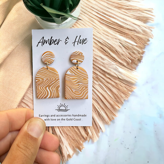 Golden Sands Arch Dangle Earrings
