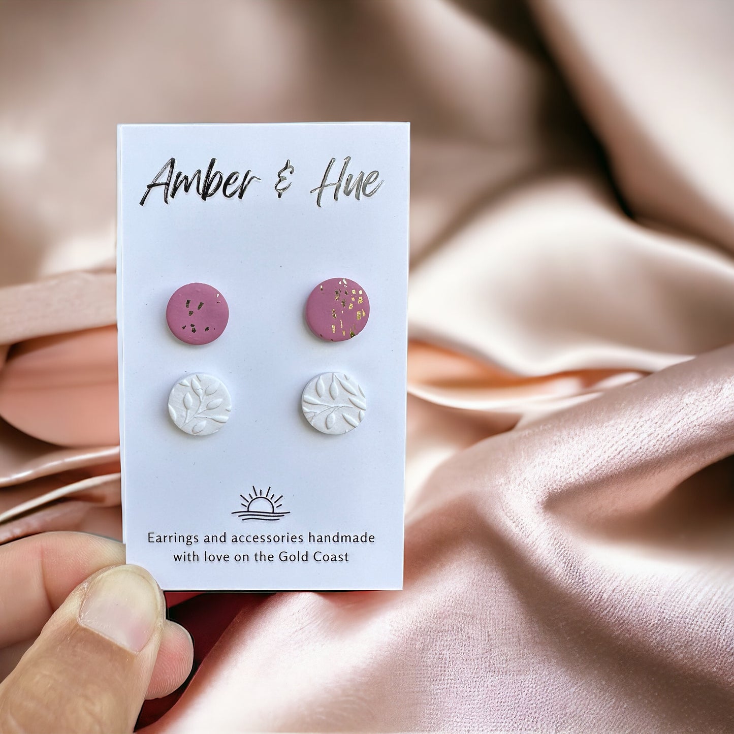 Stud Pack Pink Gold and White