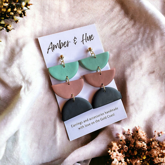 Three Tier Dangle Drop Earrings